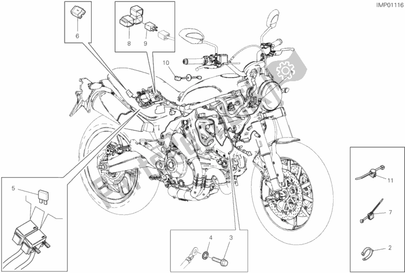 Todas as partes de Sistema Elétrico Do Veículo do Ducati Scrambler 1100 Special Thailand USA 2019